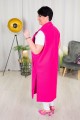 Kamizelka flauszowa z paskiem JUDY fuksja Plus Size 44-52
