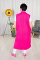 Kamizelka flauszowa z paskiem JUDY fuksja Plus Size 44-52
