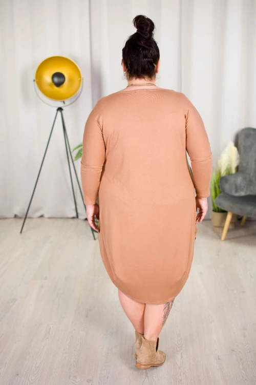 Sukienka wiskoza JAJKO camel Taffi Plus Size 46/52