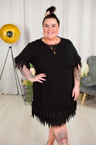 Elegancka Sukienka WILMA czarna Plus Size 44-56