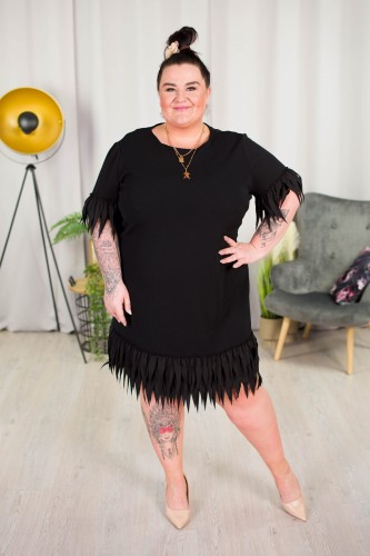 Elegancka Sukienka WILMA czarna Plus Size 44-56