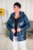 Wiosenna Kurtka z odpinanym kapturem MAJA granat Plus Size 44-52