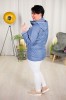 Wiosenna Kurtka z odpinanym kapturem POLA niebieska Plus Size 44-52