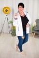 Wiosenna Kurtka z odpinanym kapturem POLA biała Plus Size 44-52