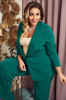 Garnitur damski z szeroką nogawką KELIS butelkowa zieleń Plus Size 44-54