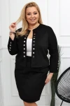 Zamszowa Kurteczka żakiecik NINA czarna Plus Size 44-56