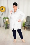 Taliowany Płaszczyk z kapturem IRENA biały Plus Size 44-52