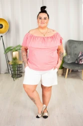 Szorty z kieszeniami DAY białe Plus Size 50-56