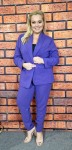 Spodnie materiałowe w gumę PORTI indygo Plus Size 44-52