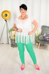 Top koronkowy z frędzlami AVIA biała Plus Size 44/54