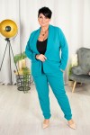 Spodnie materiałowe w gumę PORTI morskie Plus Size 44-52