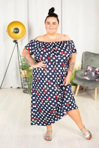 Sukienka maxi DREAM wisienki Plus Size 46-54