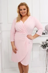 Wizytowa Sukienka SUZAN puder Plus Size 44-52