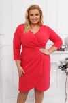 Wizytowa Sukienka SUZAN koral Plus Size 44-52