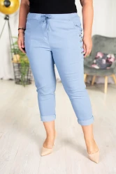 Spodnie Boyfriend KODI niebieskie Plus Size 46/52