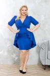 Sukienka wieczorowa z baskinką SIMONA Metalic chaber Plus Size 44-56