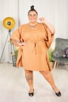 Sukienka Nietoperz AMANDA camel Plus Size 44-56