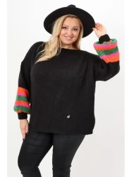Sweter oversize LUNA czarny Plus Size 44/50