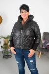 Krótka Kurtka pikowana NAZAR czarna Plus Size 44-50