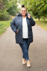 Zimowa Kurtka COLI granat Plus Size 44-54
