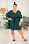 Sukienka Nietoperz AMANDA butelkowa zieleń Plus Size 44-56