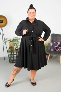 Sukienka Szmizjerka LOREN czarna Plus Size 42-52