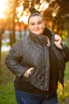 Krótka Kurtka pikowana AMELIA czarna Plus Size 44-52