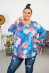 Elegancka Bluzka BASIA wzór 1 Plus Size 44-58