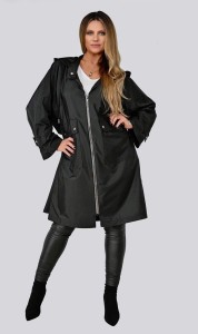 Przeciwdeszczowy Płaszczyk MILET czarny Plus Size 48/52