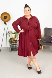 Sukienka Szmizjerka LOREN bordo Plus Size 44-52