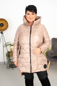 Kurtka pikowana WICKY beż Plus Size 42-50