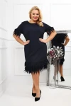 Elegancka Sukienka WILMA granat Plus Size 44-56