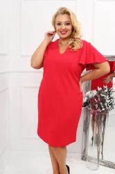 Elegancka Sukienka PALOMA #1 czerwona Plus Size 44-56