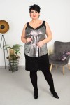 Top z połyskiem OSTIN srebrny Plus Size 44/50