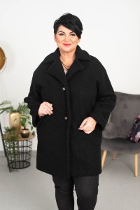 Płaszcz Kożuszek ASHTON czarny Plus Size 44-50