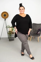 Spodnie w kratkę VIVA wzór 4 Plus Size 48-56