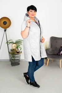 Bezrękawnik pikowany BIBI biały Plus Size 44-50