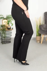 Spodnie prosta nogawka MIYA 02 grubszy materiał czarne Plus Size 44-60