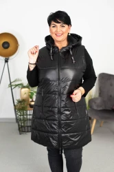 Bezrękawnik pikowany ZOJA czarny Plus Size 44-52