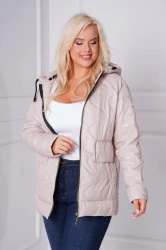 Kurtka na wiosnę FROLI beż Plus Size 44-52
