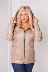 Kurtka na wiosnę FROLI camel Plus Size 44-52
