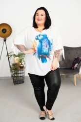 Bluzka Nietoperz biała SOLID Papuga Plus Size 50/56