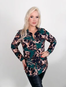 Koszula ONE pantera zielona Plus Size 44-58