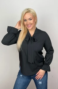 Koszula z krawatką RUDE czarna Plus Size 44-58
