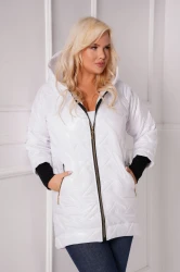 Kurtka z dresowym rękawem ENIGMA biała Plus Size 44-52