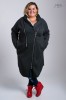 Płaszcz Dresowy grafitowy Plus Size, duże rozmiary  44 46 48 50 52 54