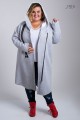 Płaszcz Dresowy melanż Plus Size duże rozmiary 44 46 48 50 52 54