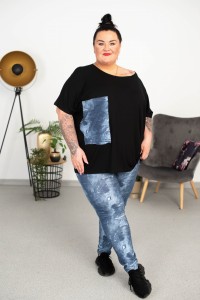 Komplet OLEO Spodnie+ Bluzka kieszenie Plus Size 48-56