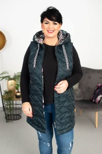 Bezrękawnik butelkowy SOFIA kwieciste wnętrze Plus Size 44-52