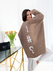 Kardigan Sweter Oversize STACY brąz Plus Size 46/54
